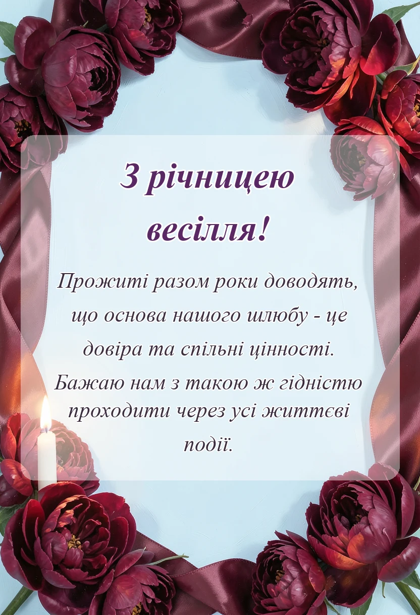 вітальна листівка - привітання з весіллям чоловіку