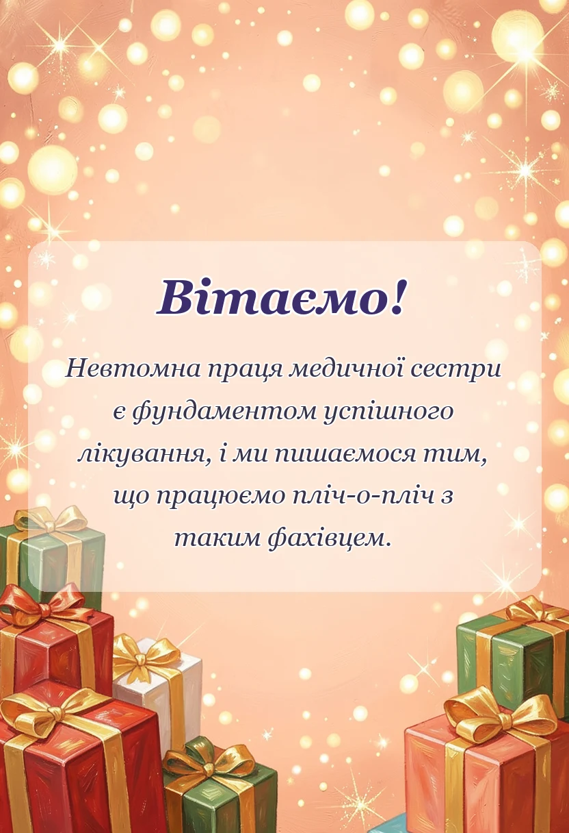 вітальна листівка - привітання з днем медичної сестри своїми словами