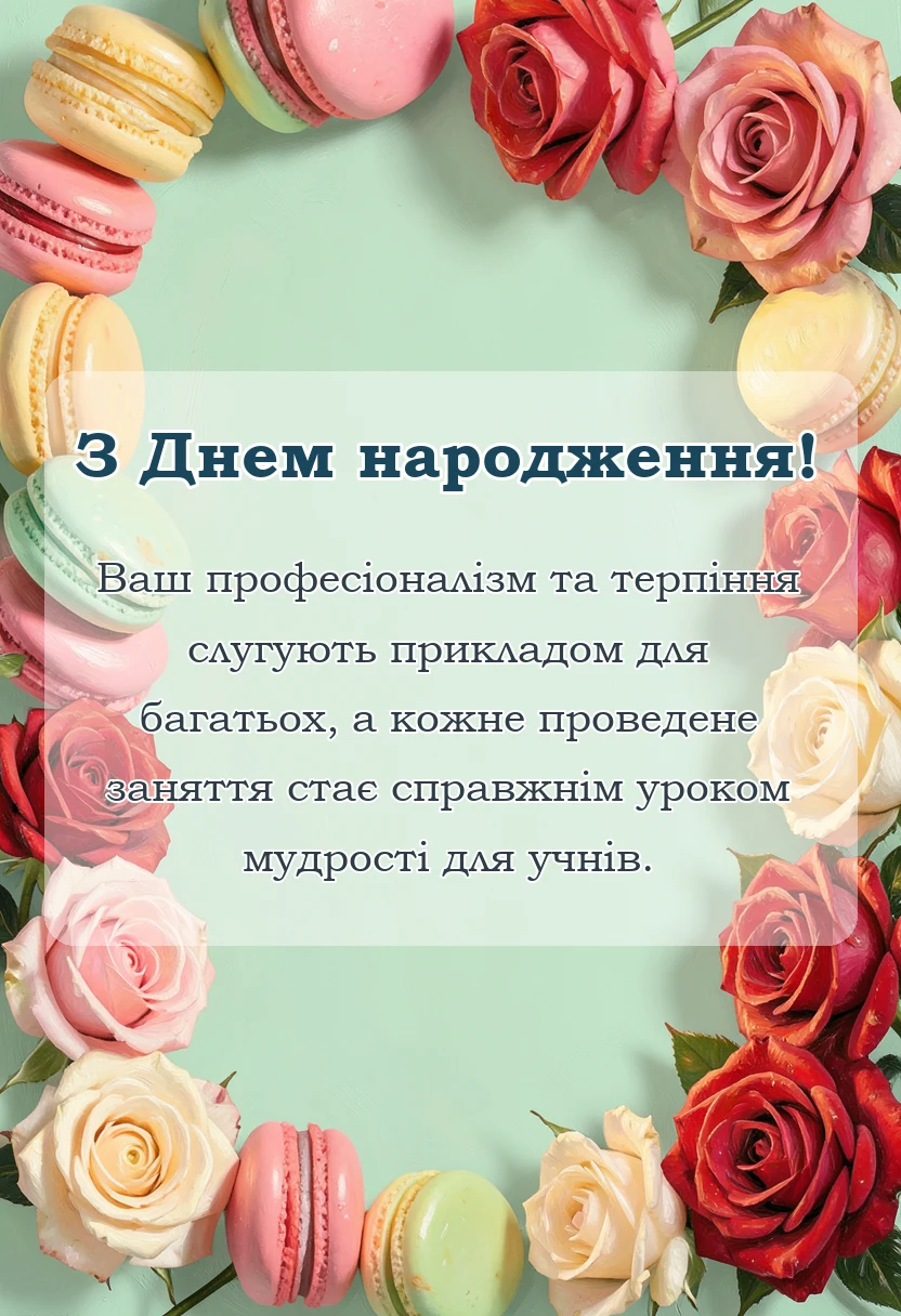 святкова картинка: привітання з днем народження вчителя