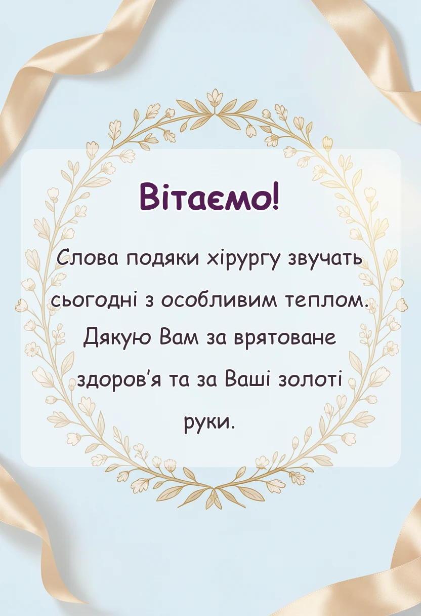 красива листівка: подяка лікарю за лікування