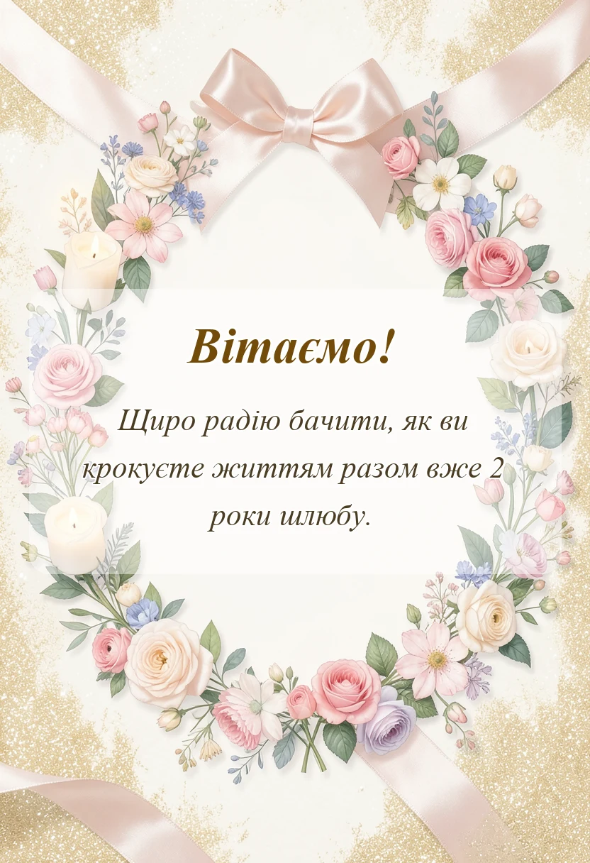 красива листівка: картинки з паперовим весіллям