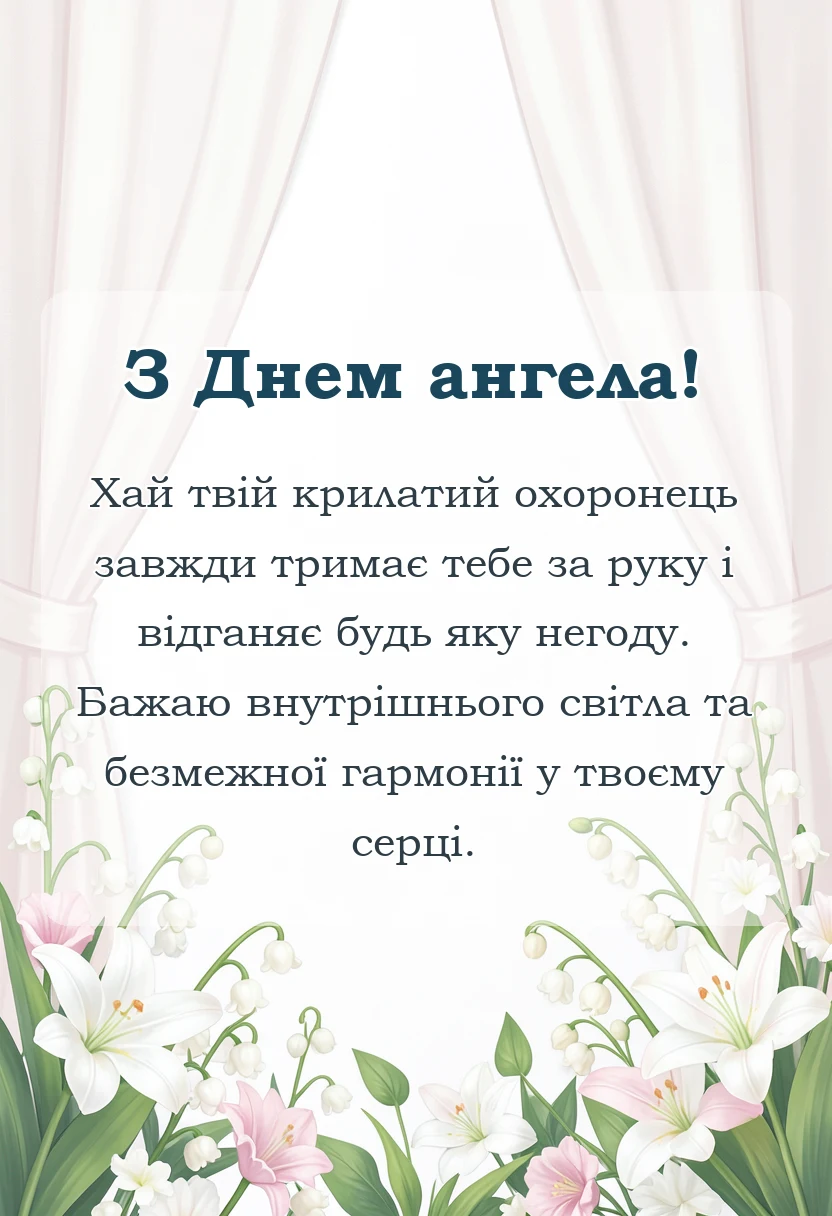 красива листівка: коротенькі привітання з днем ангела