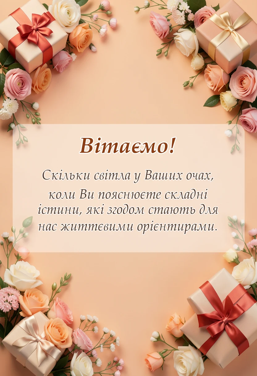 листівка з побажанням - подяка вчителям до сліз