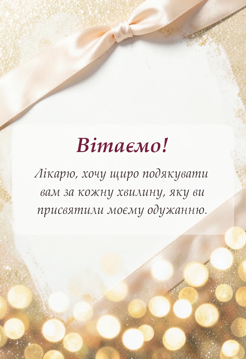 святкова картинка: подяка лікарю за лікування