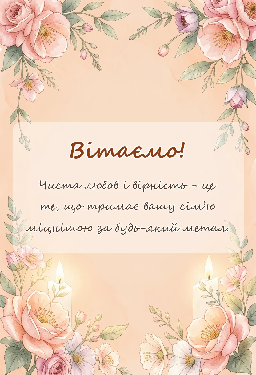 листівка з побажанням - привітання з весілля 11 років