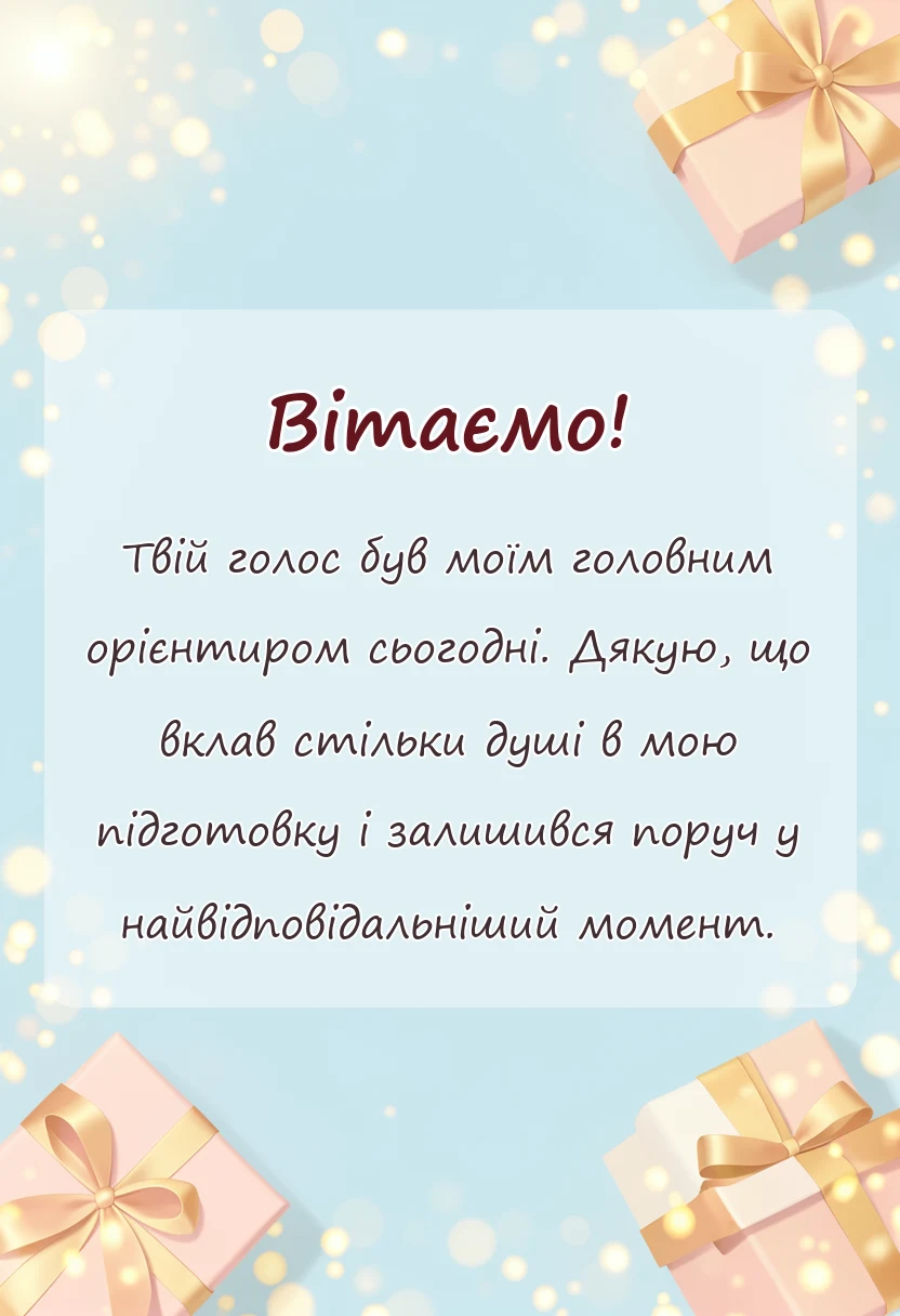 листівка з побажанням - подяка тренеру за змагання
