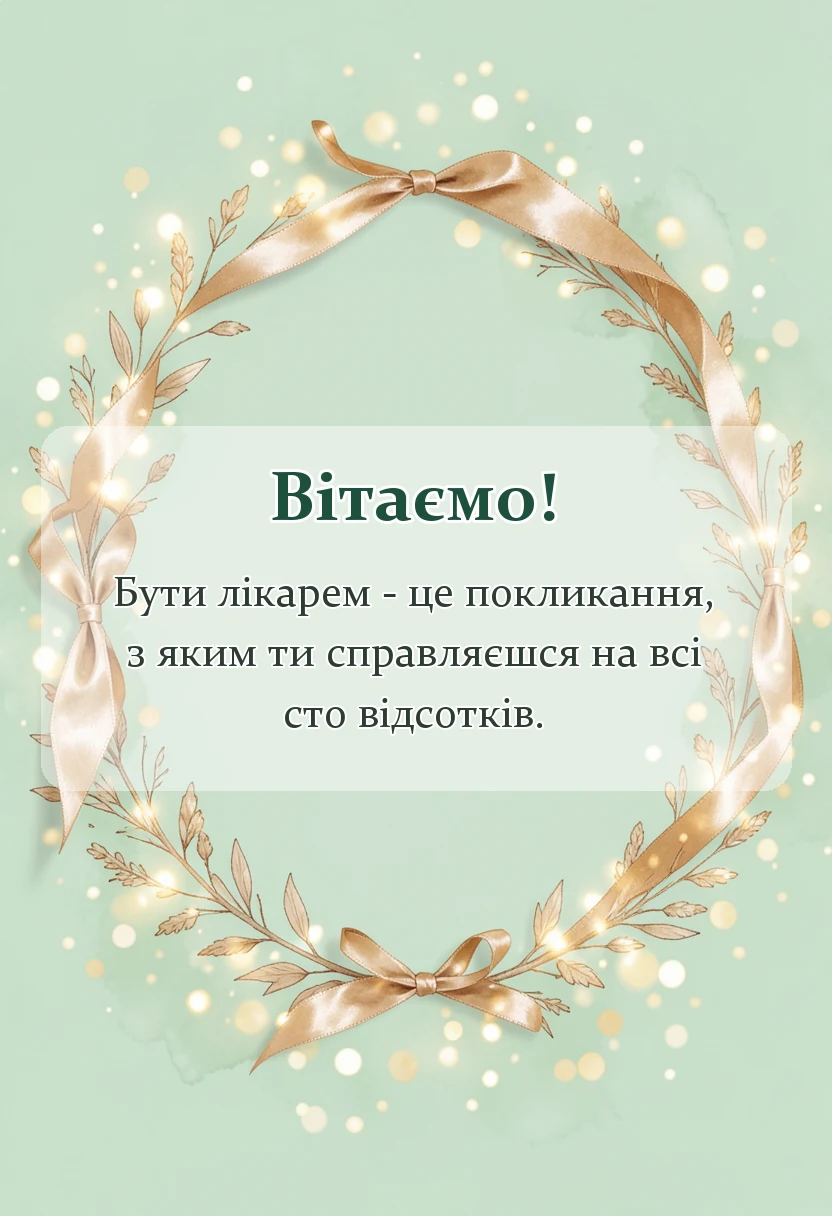 вітальна листівка - короткі привітання з днем медичного працівника