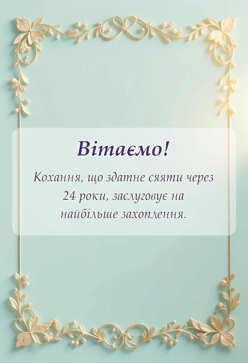 святкова картинка: листівка з атласним весіллям