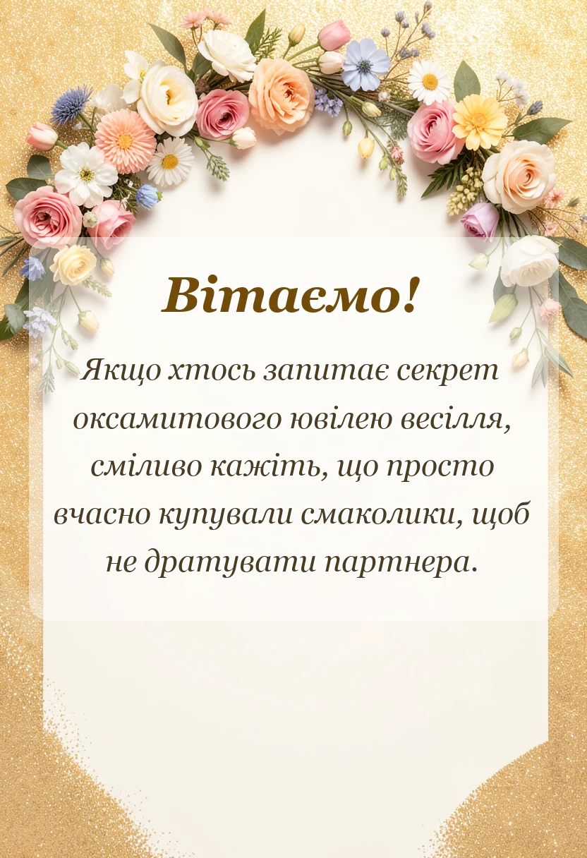 листівка з побажанням - картинки з оксамитовим ювілеєм весілля