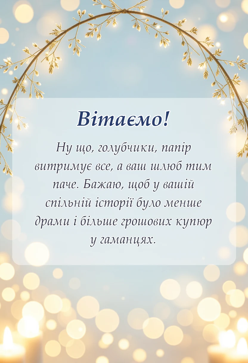 красива листівка: картинки з паперовим весіллям