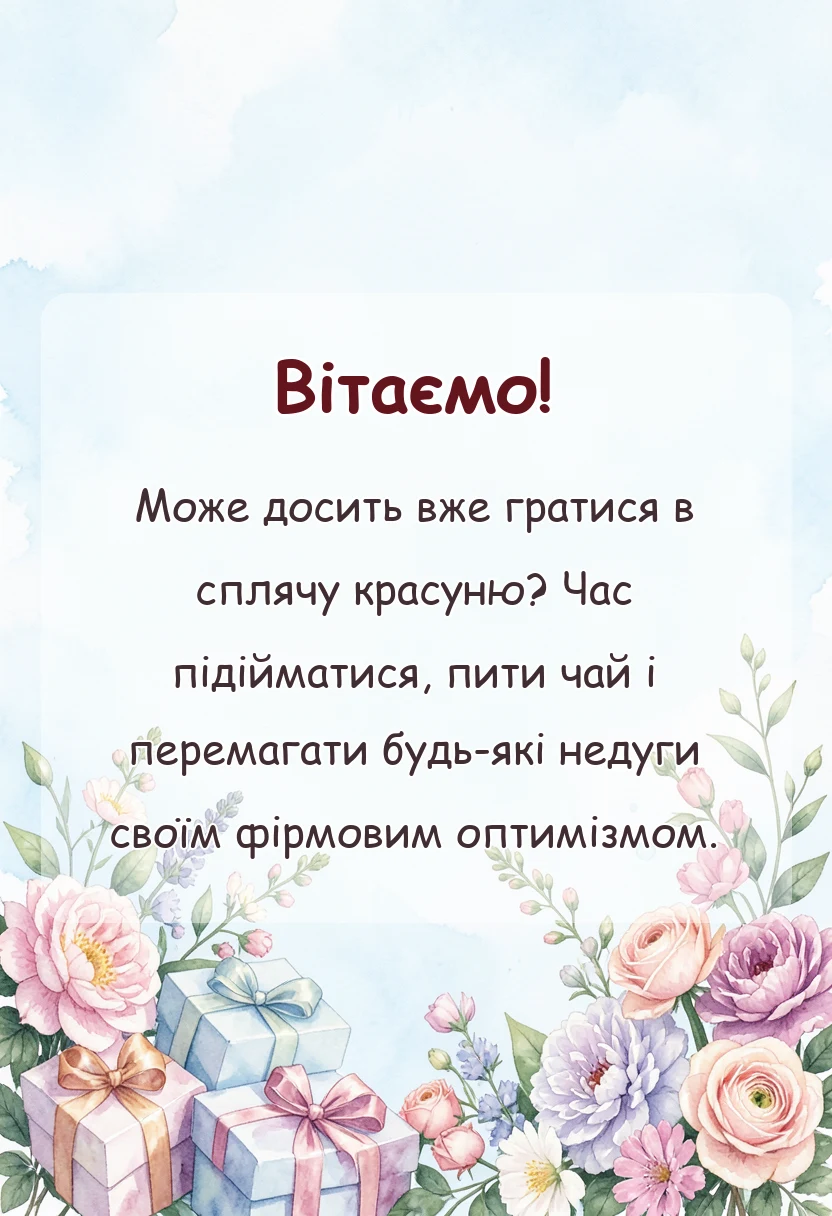 красива листівка: побажання одужання іншими словами