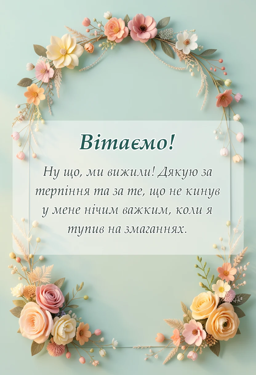 унікальна листівка - подяка тренеру за змагання