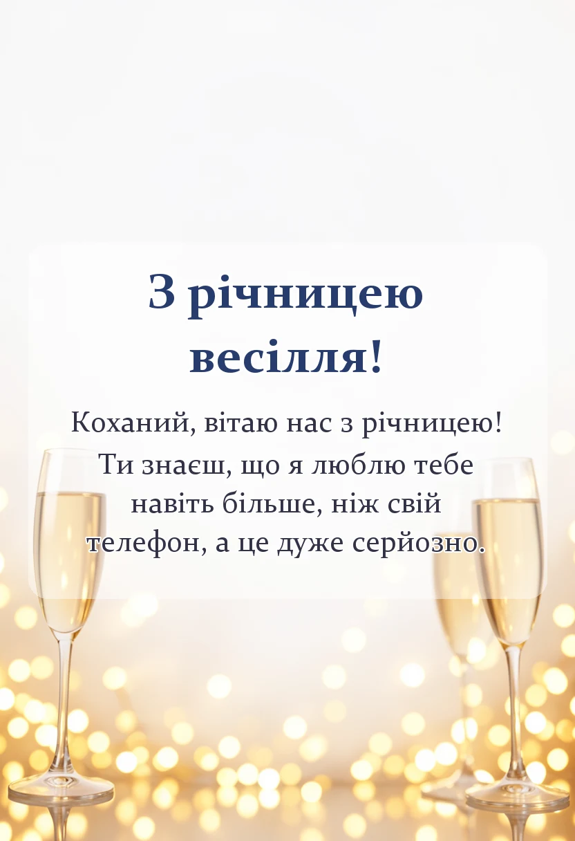 унікальна листівка - привітання з весіллям чоловіку