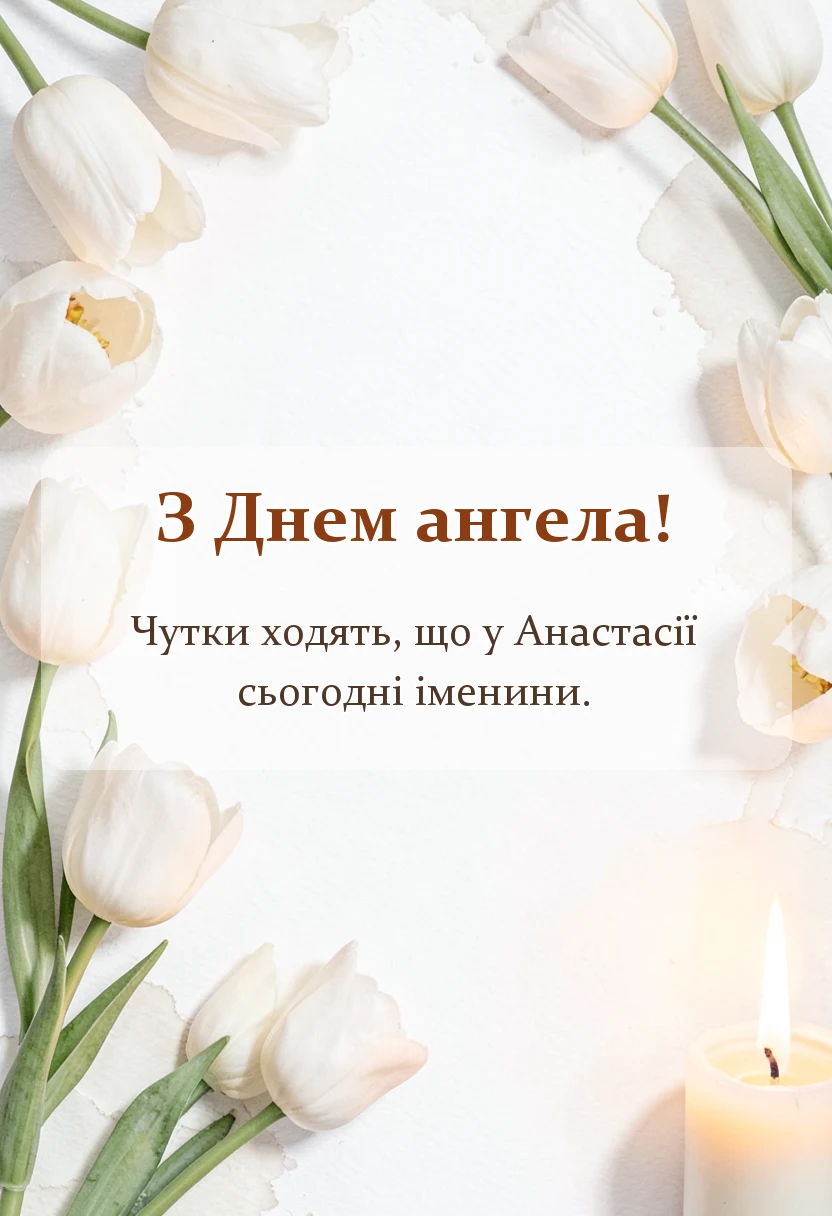 унікальна листівка - привітання з днем ангела анастасія