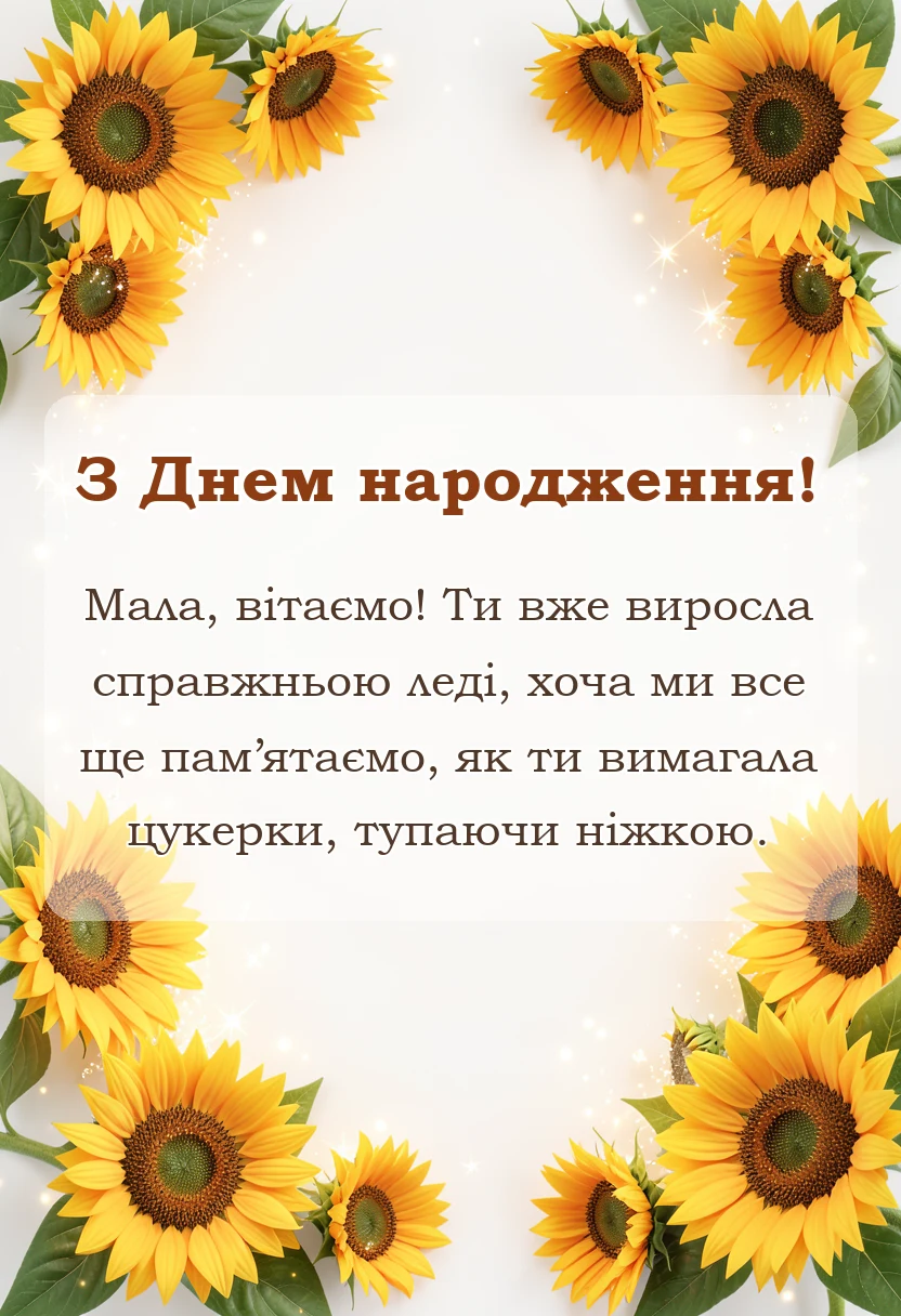 красива листівка: привітання з днем народження внучки від бабусі і дідуся