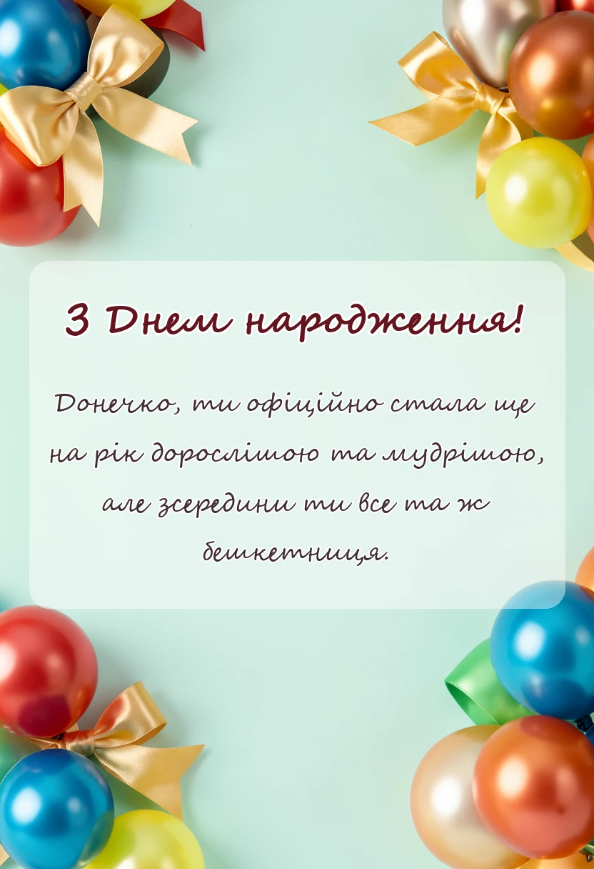 листівка з побажанням - привітання з днем народження дочці