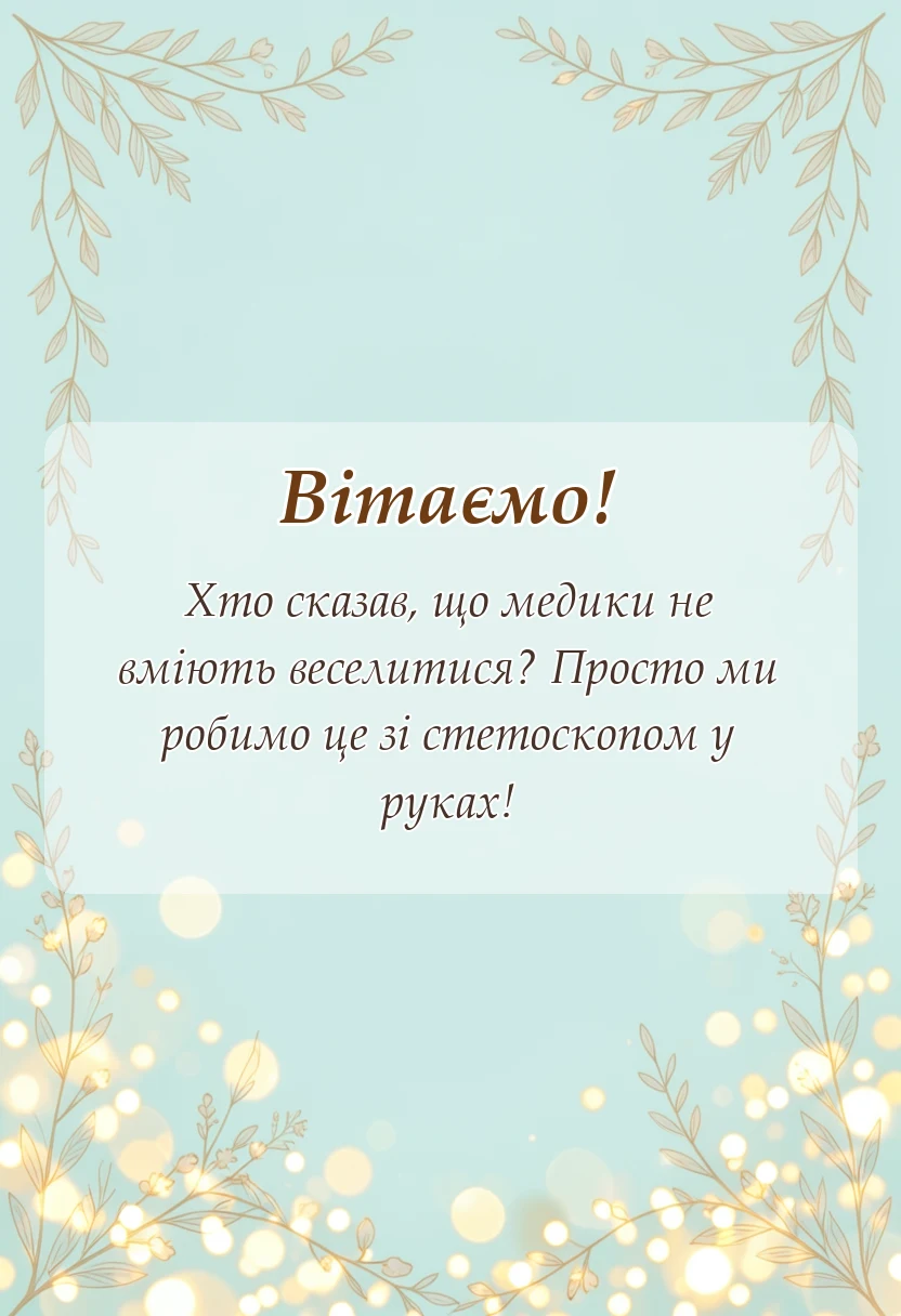вітальна листівка - короткі привітання з днем медичного працівника