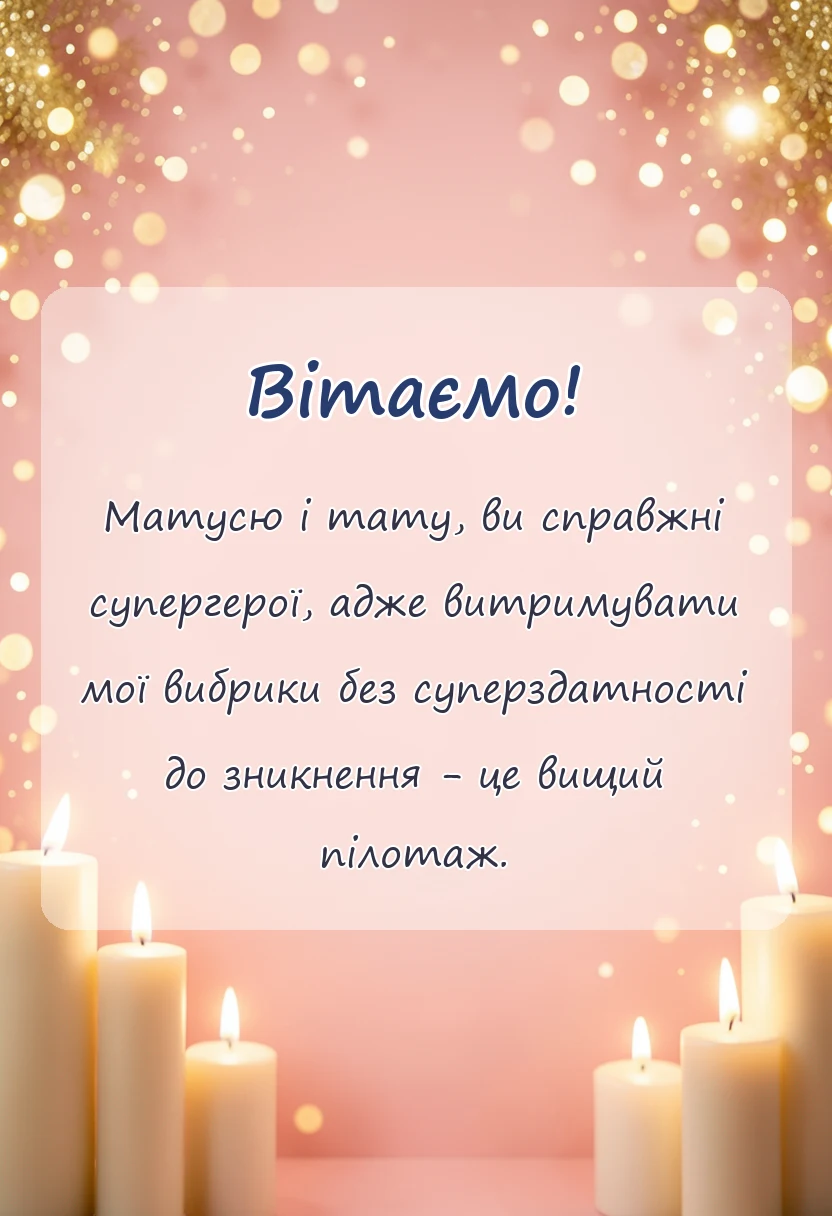 красива листівка: подяка батькам шаблон