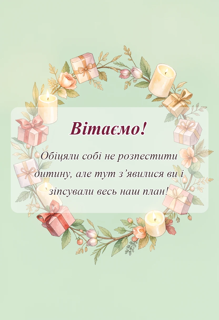 красива листівка: подяка хрещеним батькам від батьків