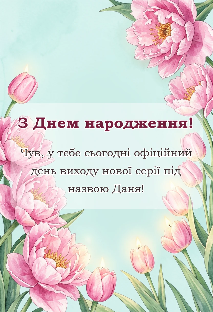 вітальна листівка - привітання з днем народження дані хлопчику