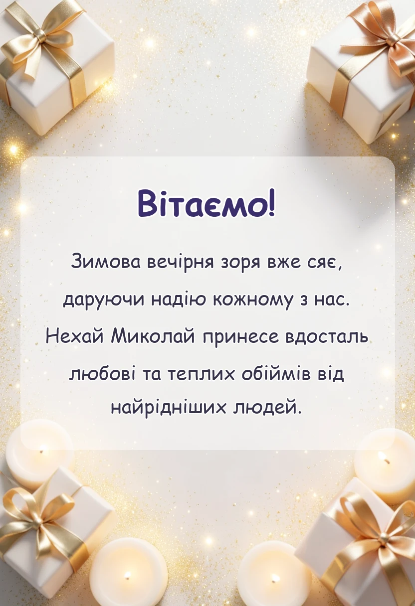 красива листівка: картинки з днем святого миколая українською