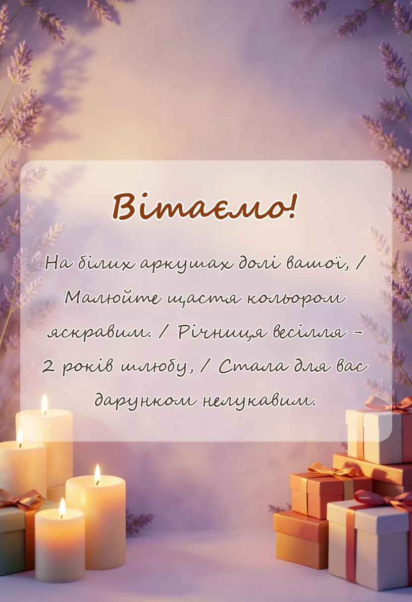 красива листівка: картинки з паперовим весіллям