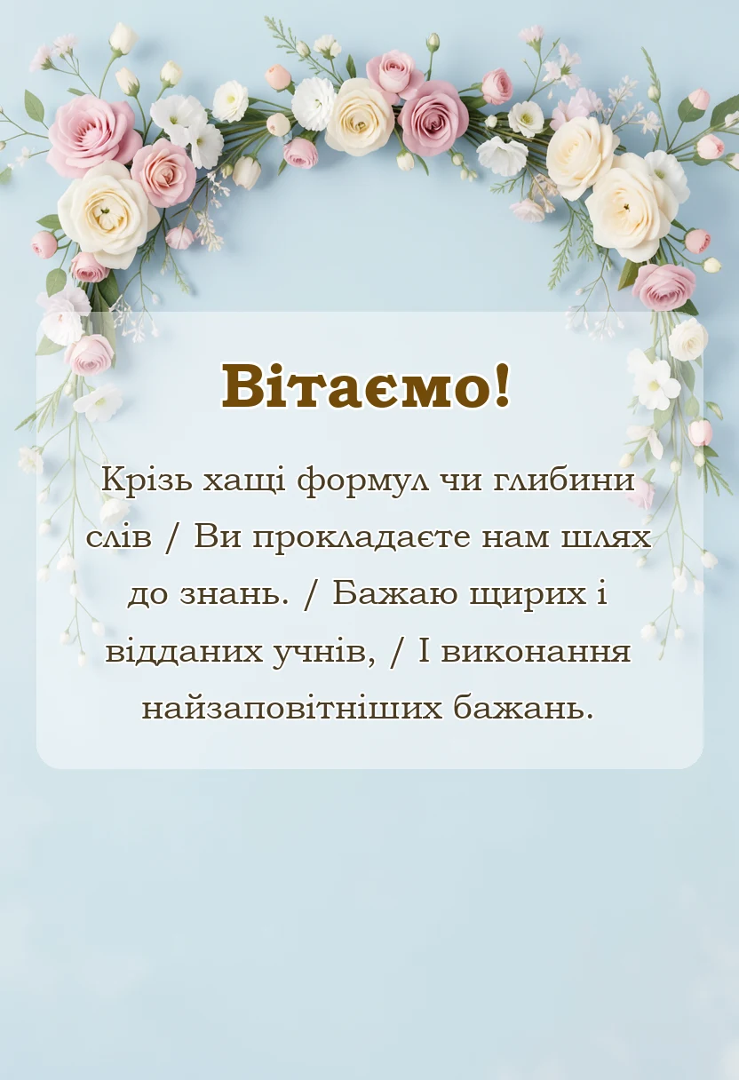 святкова картинка: оригінальні привітання з днем вчителя