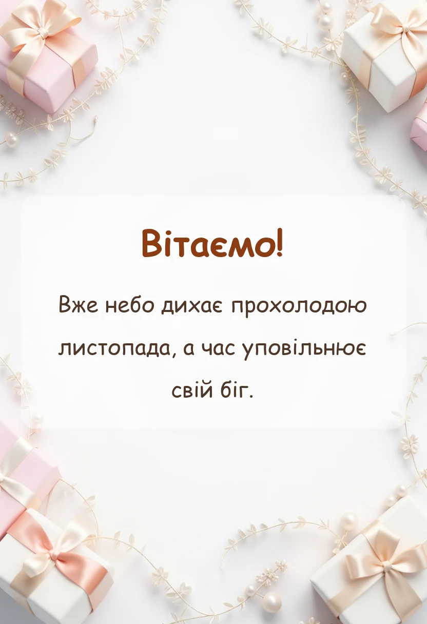 вітальна листівка - привіт листопад картинки