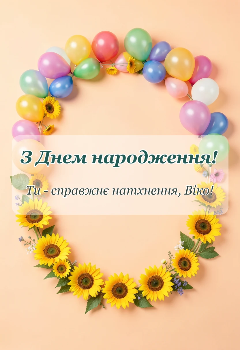 вітальна листівка - привітання з днем народження віка