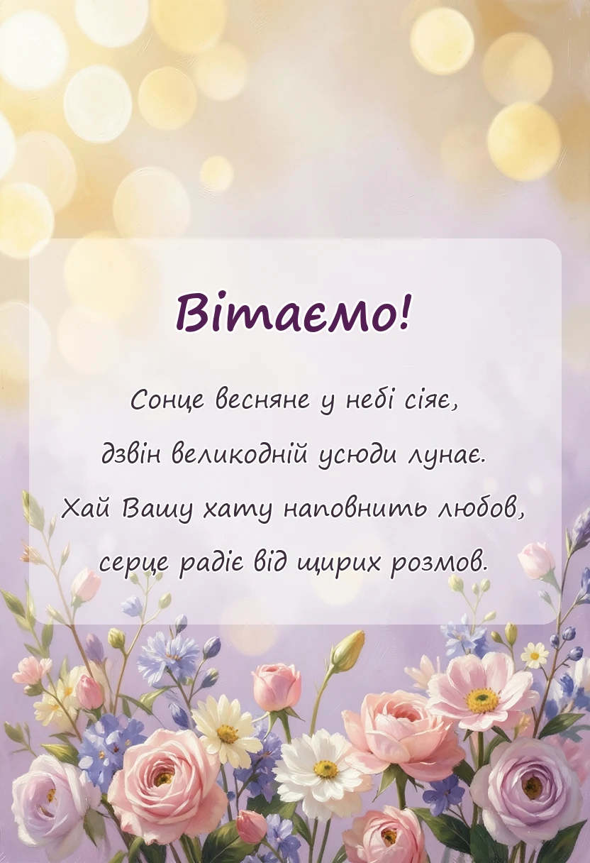 вітальна листівка - гарні листівки з великоднем