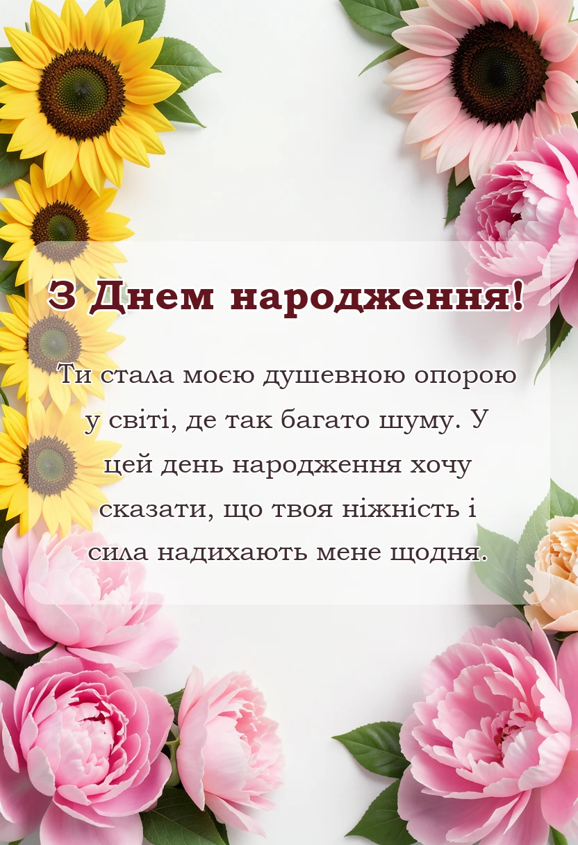 унікальна листівка - привітання з днем народження двоюрідній сестрі своїми словами до сліз