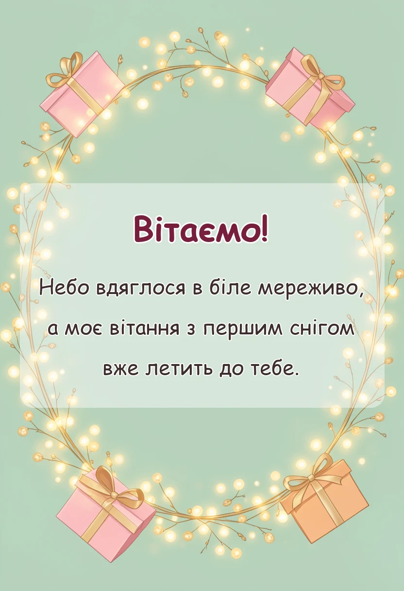 унікальна листівка - з першим снігом картинки