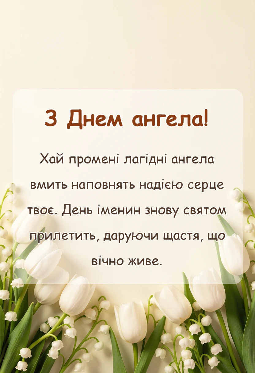 унікальна листівка - коротенькі привітання з днем ангела