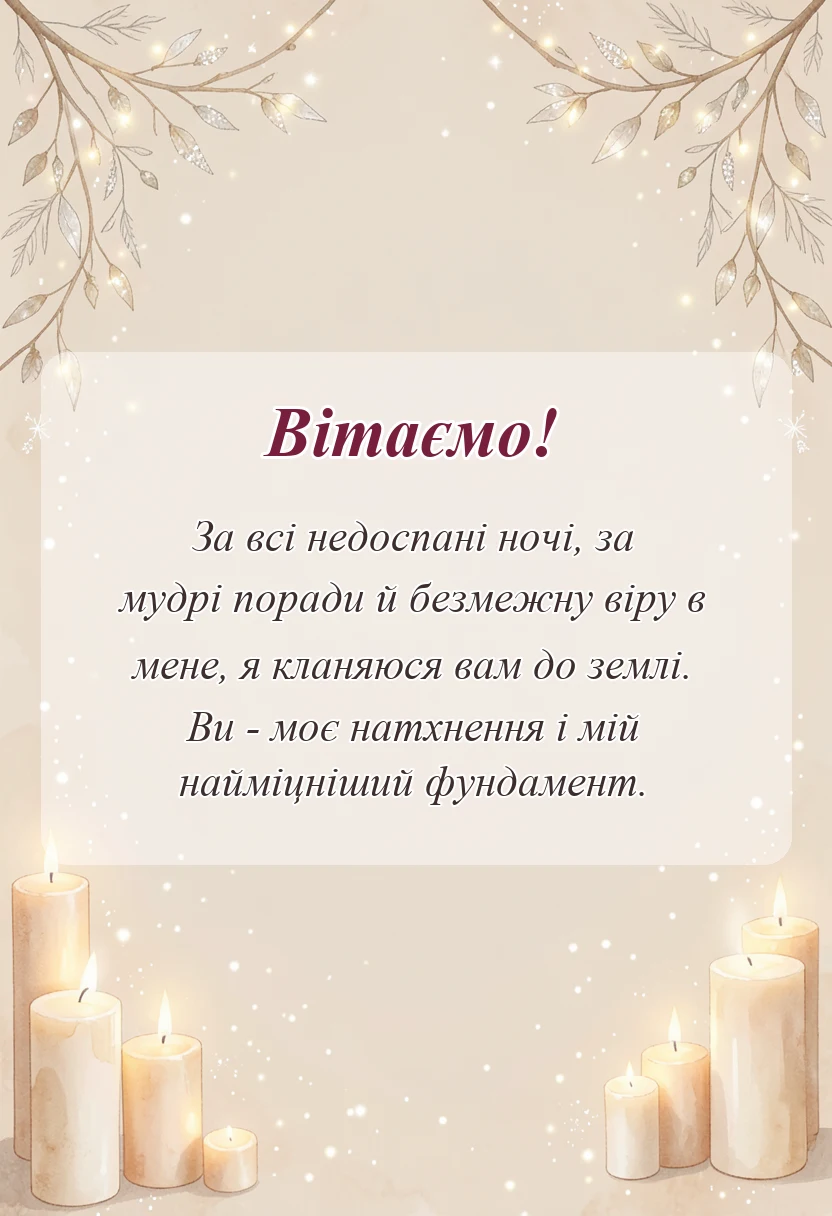 унікальна листівка - подяка батькам шаблон