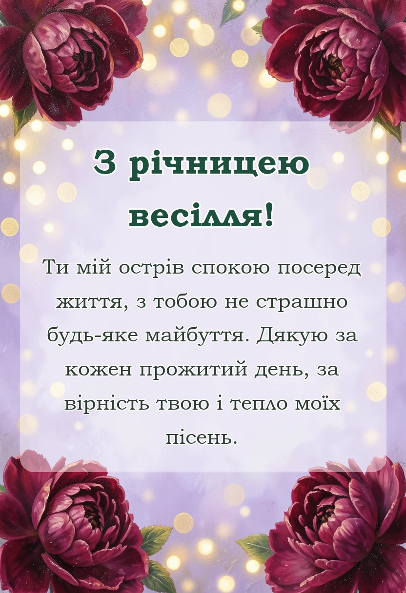 листівка з побажанням - привітання з весіллям чоловіку