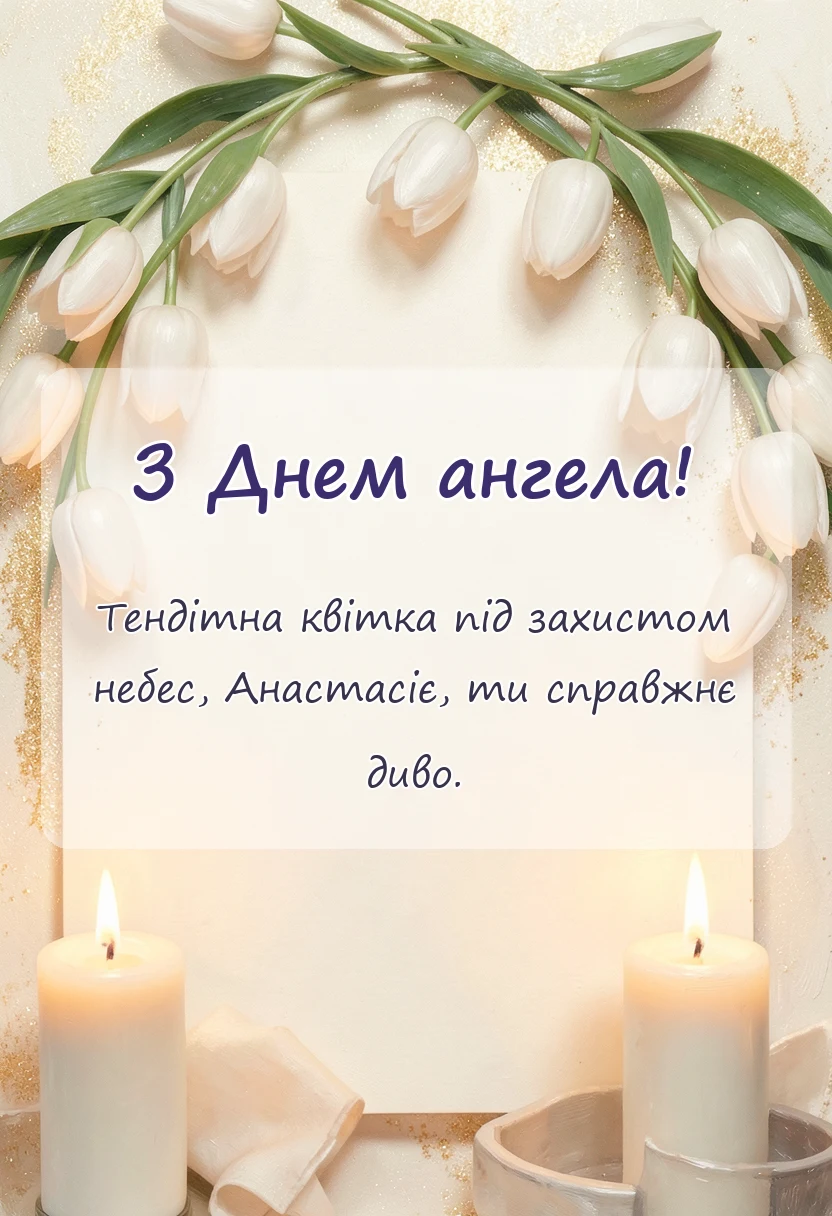 листівка з побажанням - привітання з днем ангела анастасія