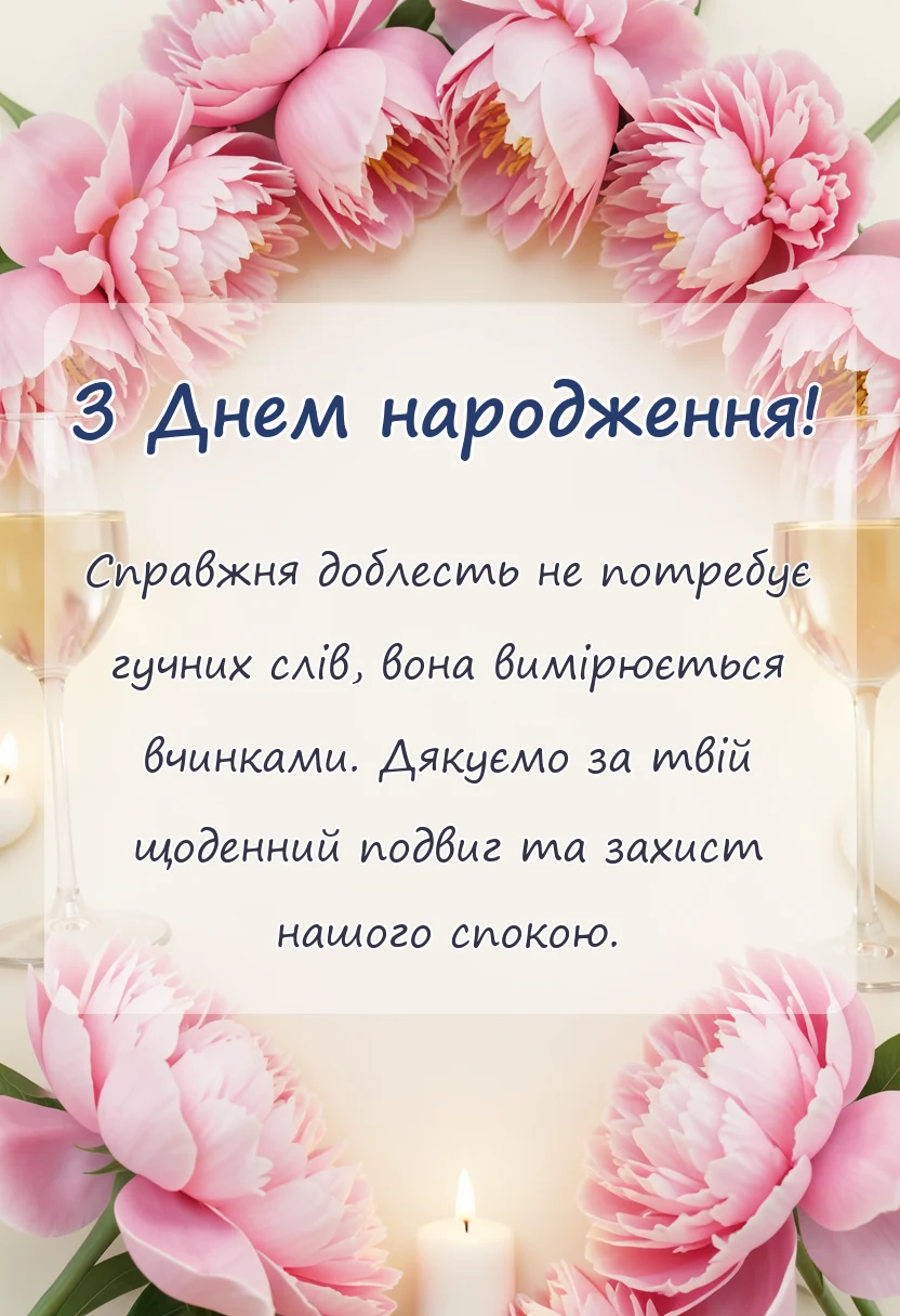 унікальна листівка - привітання з днем народження військовому