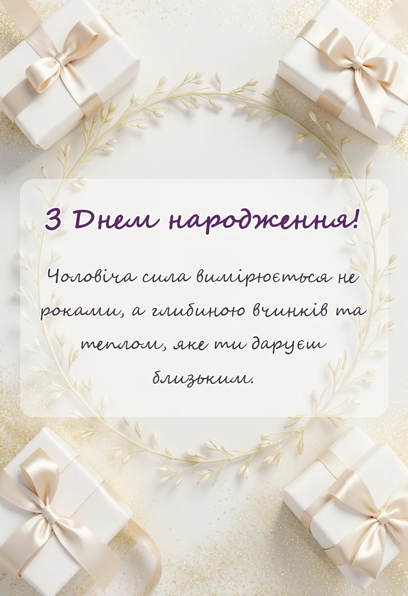 вітальна листівка - вітання з ювілеєм чоловіку