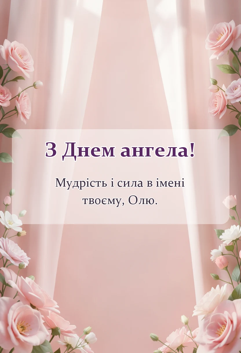 унікальна листівка - день ангела ольги привітання
