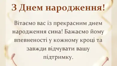 листівка з побажанням - вітання батькам з днем народження сина