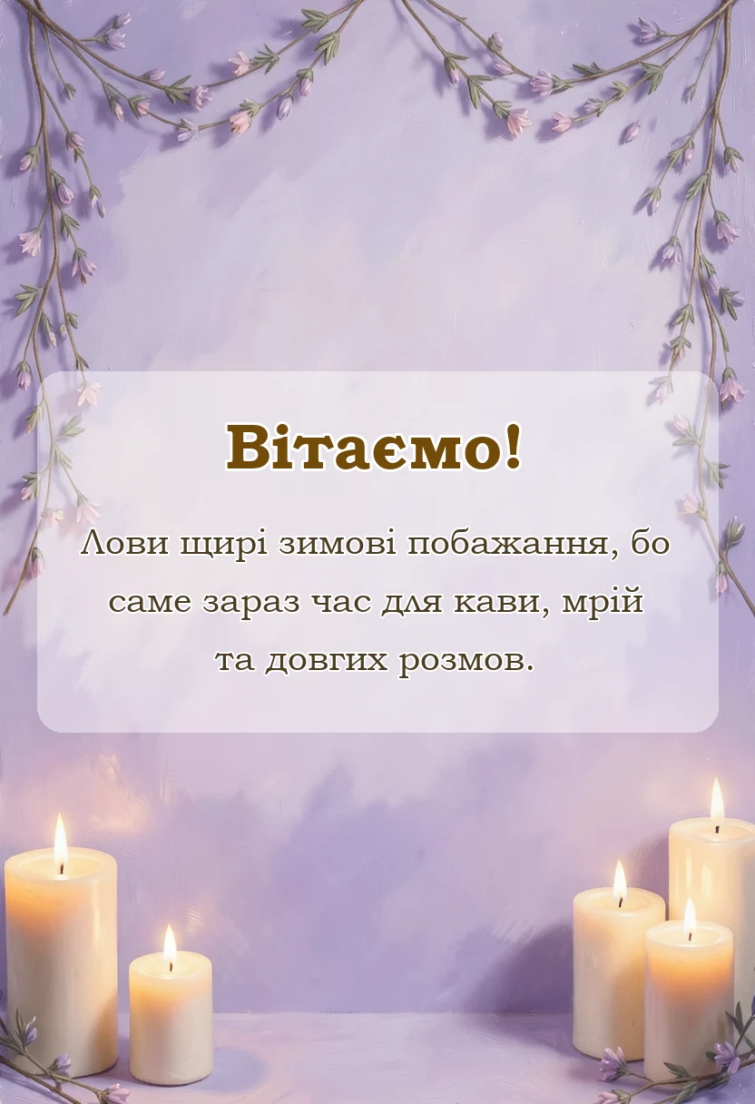 красива листівка: картинки з першим днем зими