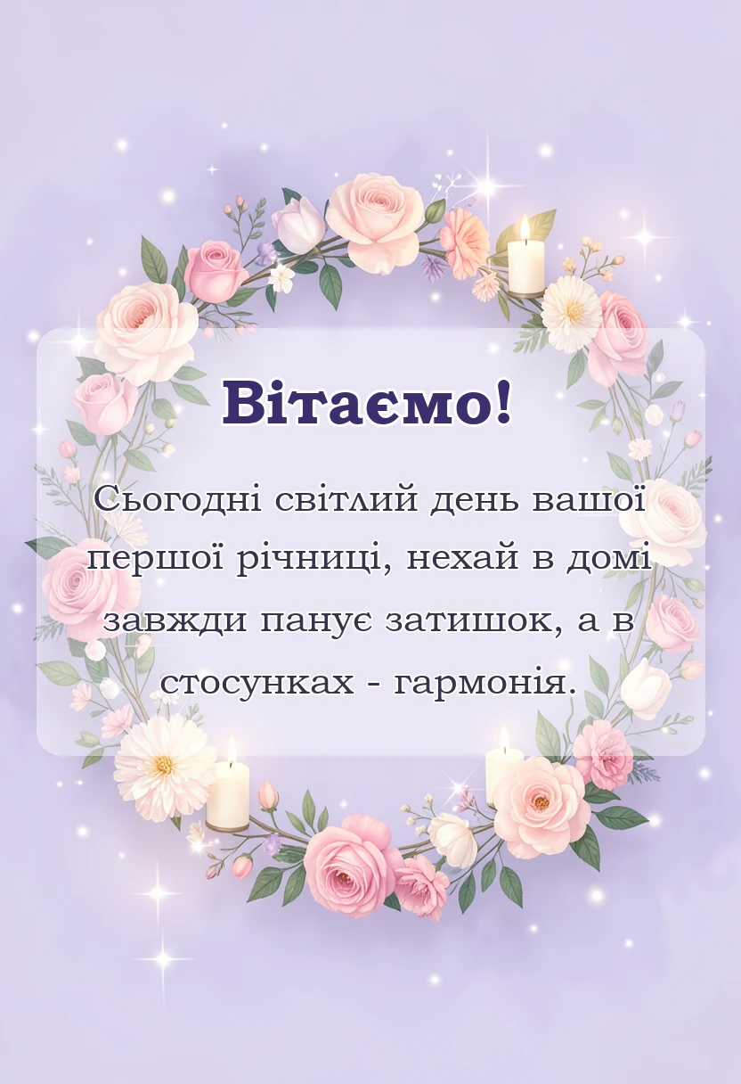 святкова картинка: картинки з річницею весілля 1 рік