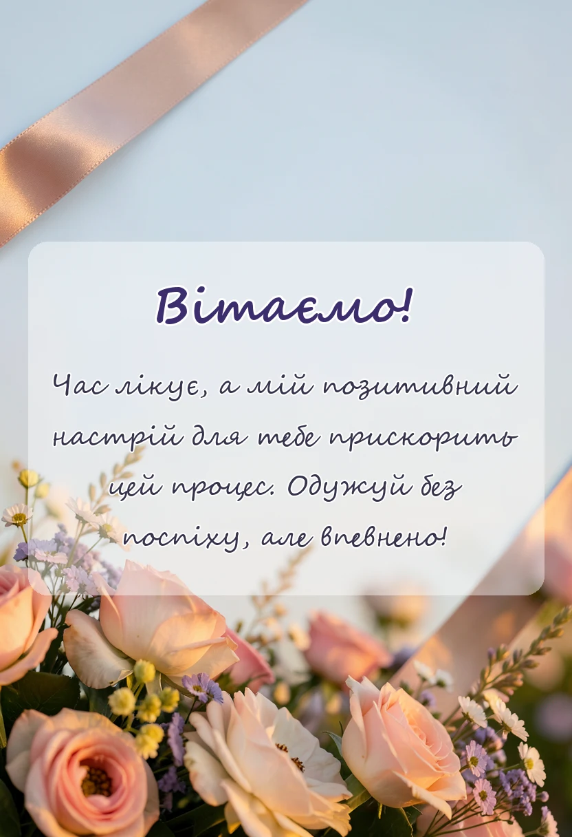 унікальна листівка - побажання швидкого одужання слова і картинки