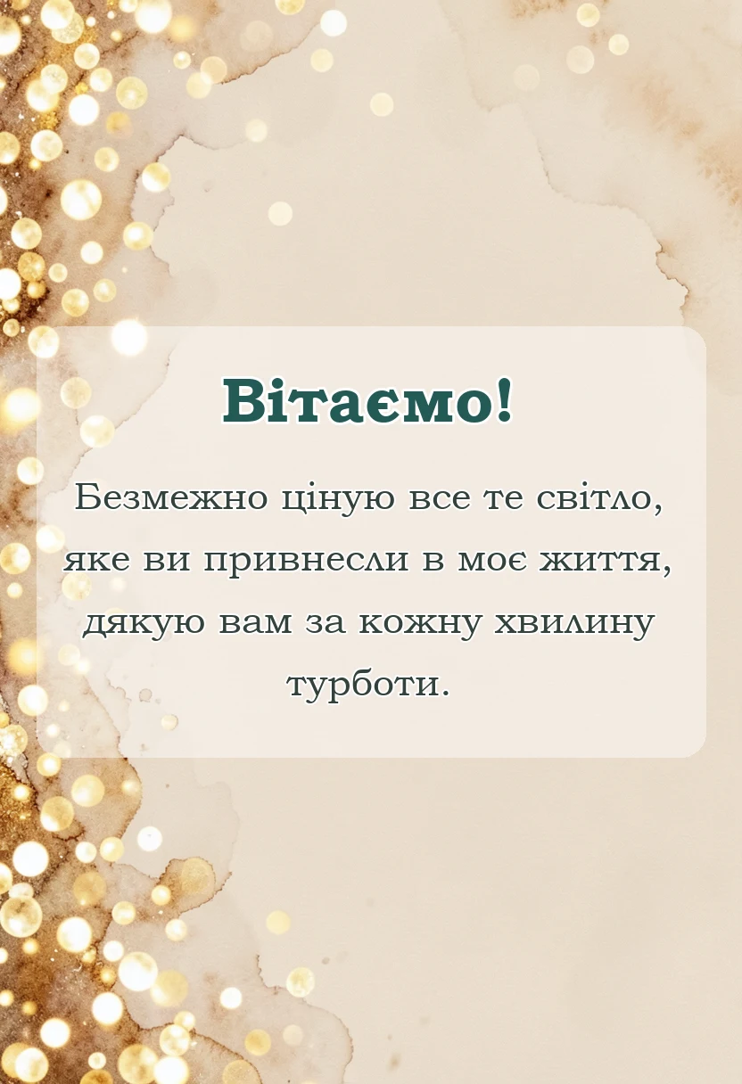 вітальна листівка - подяка батькам шаблон