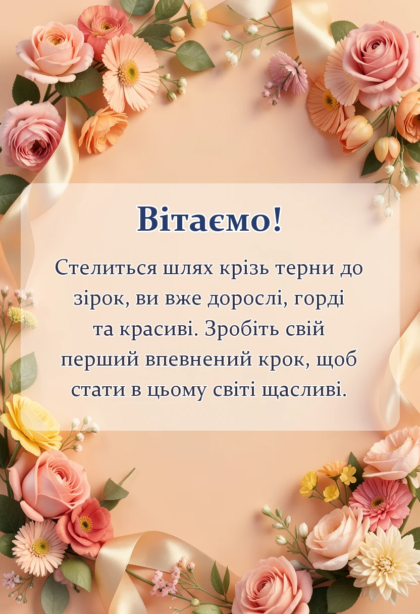 унікальна листівка - привітання для випускників від батьків
