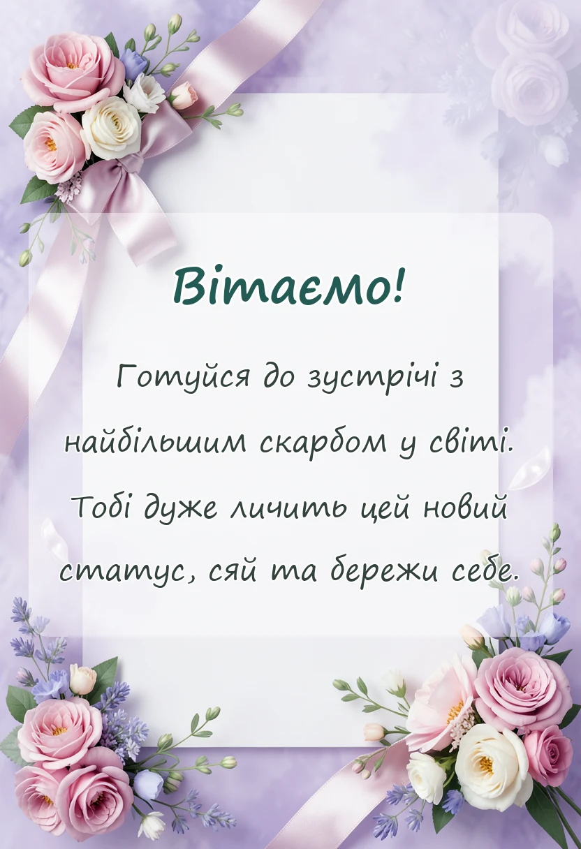 вітальна листівка - привітання з вагітністю в прозі