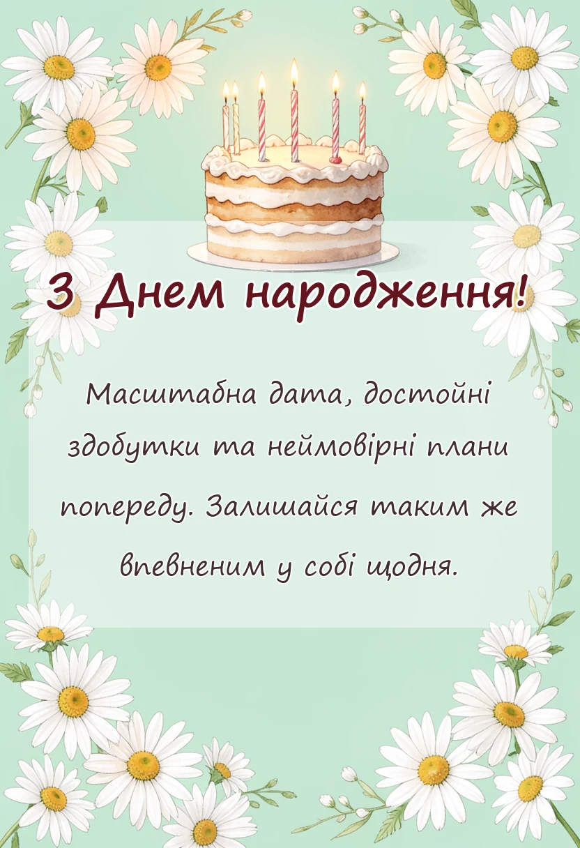 листівка з побажанням - вітання з ювілеєм чоловіку