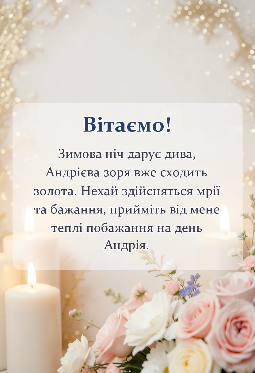 вітальна листівка - привітання з днем андрія первозванного картинки