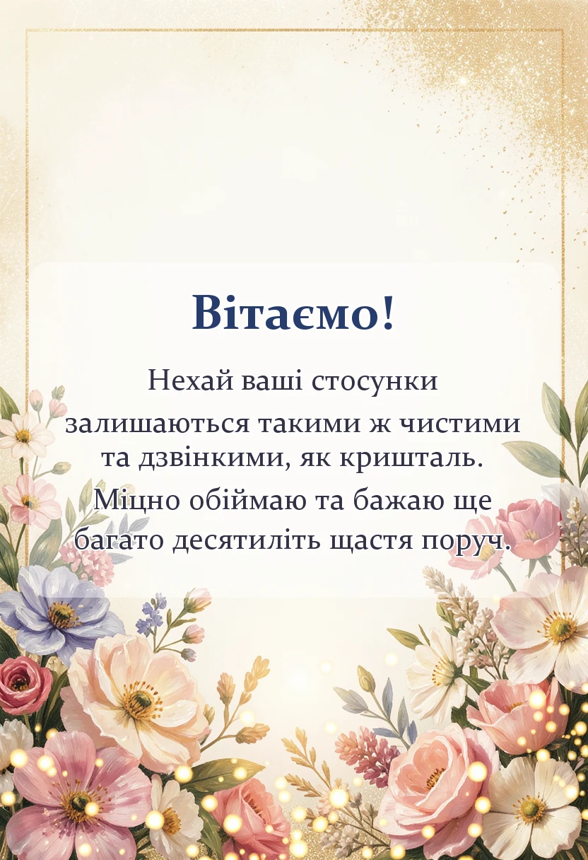 вітальна листівка - привітання з днем весілля своїми словами