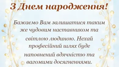 вітальна листівка - привітання з днем народження вчителя